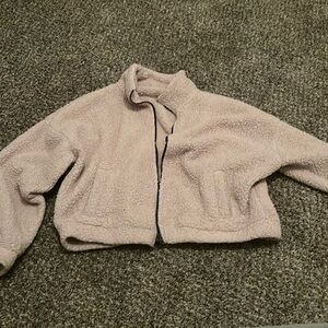 Cropped teddy jacket